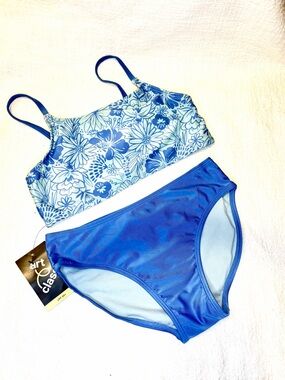 art class Blue Floral Two-Piece Girls Swim Bikini